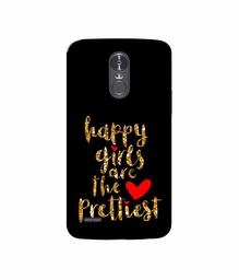 Amazon Brand - Solimo Designer Happy Girls are The Prettiest 3D Printed Hard Back Case Mobile Cover for LG Stylus 3