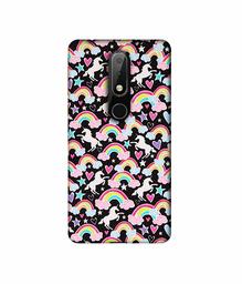 Amazon Brand - Solimo Designer Unicorn Texture 3D Printed Hard Back Case Mobile Cover for Nokia 6.1 Plus