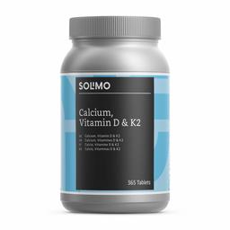 Amazon Brand - Solimo Calcium, D and K2 Food Supplement, 365 Tablets