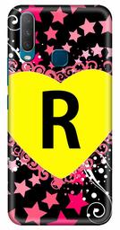 Amazon Brand - Solimo Designer Heart Pattern Alphabet-R 3D Printed Hard Back Case Mobile Cover for Vivo Y17