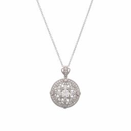 [Find] Amazon Collection Rhodium Plated Sterling Silver Clear Round kattokyu-bikkuzirukoniaヴxinte-zipendanto, 45.72 cm Pendant jep04841 _ 110cl18jd00 