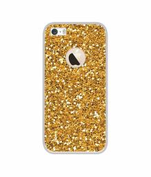 Amazon Brand - Solimo Designer Golden Sparkle UV Printed Soft Back Case Mobile Cover for Apple iPhone 5 / 5S