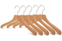 Umi. Perchas de Madera Resistente, Perfectas para Abrigos, Camisas (5 Unidades)