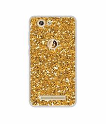 Amazon Brand - Solimo Designer Golden Sparkle UV Printed Soft Back Case Mobile Cover for Gionee F103 Pro