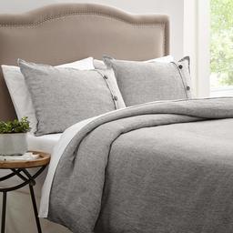 Stone & Beam Yarn Dyed Linen Button Duvet Set