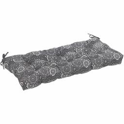 Amazon Basics Tufted Outdoor Patio Bench Cushion- 44 x 18 x 4 Inches, Black Floral