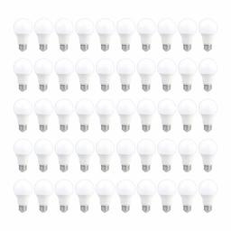 AmazonCommercial - foco LED equivalente a 60 W, 10000 horas, no regulable, 800 lúmenes, base E26, A19, 50 unidades