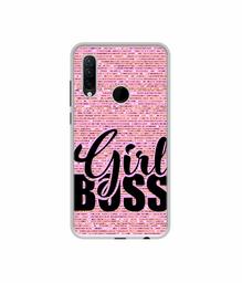 Amazon Brand - Solimo Designer Girl Boss On Pink Sparkle UV Printed Soft Back Case Mobile Cover for Lenovo K10 Note