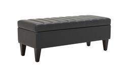 Amazon Brand – Rivet Maple Channel Tufted Vegan Leather Storage Ottoman with a Soft-Close Hinge, 45.3