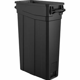 AmazonBasics 23 Gallon Commercial Slim Trash Can with Handle, Black, 2-Pack - TCNH2030BK2A (Renewed)