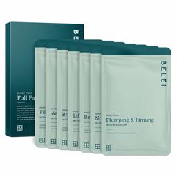 Amazon Brand - Belei - Full face treatment sheet mask, 7 masks (Plumping and Firming, Nourishing and Protecting, Revitalising, Lifiting , Brightening, Anti-Ageing, Filler)