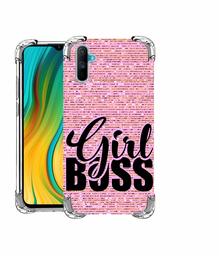 Amazon Brand - Solimo Designer Girl Boss On Pink Sparkle UV Printed Soft Back Case Mobile Cover for Realme C3