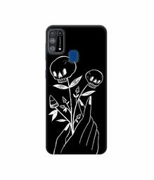 Amazon Brand - Solimo Designer Skull Flower 3D Printed Hard Back Case Mobile Cover for Samsung Galaxy M31