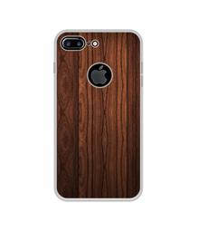 Amazon Brand - Solimo Designer Wooden Texture UV Printed Soft Back Case Mobile Cover for Apple iPhone 7 Plus (Logo Cut)