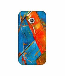 Amazon Brand - Solimo Designer Sky Blue and Orange Canvas 3D Printed Hard Back Case Mobile Cover for Motorola Moto E 2nd Generation