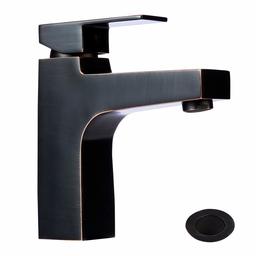 AmazonBasics Robinet de salle de bain moderne à poignée unique Oil-Rubbed Bronze