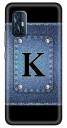 Amazon Brand - Solimo Designer Button Jeans Alphabet-K 3D Printed Hard Back Case Mobile Cover for Vivo V17