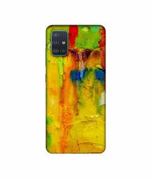 Amazon Brand - Solimo Designer Yellow and Green Paint 3D Printed Hard Back Case Mobile Cover for Samsung Galaxy A51