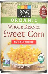 365 Everyday Value, Organic Whole Kernel Corn, No Salt Added, 15.25 oz