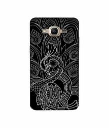 Amazon Brand - Solimo Designer Peacock Feather Pattern 3D Printed Hard Back Case Mobile Cover for Samsung Galaxy J2 Prime