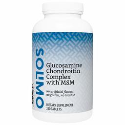 Amazon Brand - Solimo Glucosamine Chondroitin Complex with MSM, 240 Tablets, Glusosamine 1500mg, Chondroitin/MSM Complex 1103mg, Four Month Supply