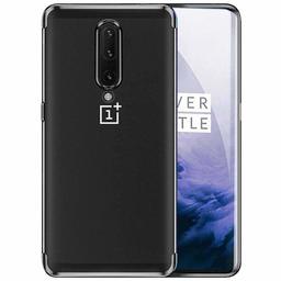 Amazon Brand - Solimo Electroplated Mobile Cover (Soft & Flexible Back case), for OnePlus 7 Pro (Black)