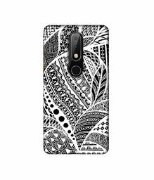 Amazon Brand - Solimo Designer Random White Pattern 3D Printed Hard Back Case Mobile Cover for Nokia 6.1 Plus