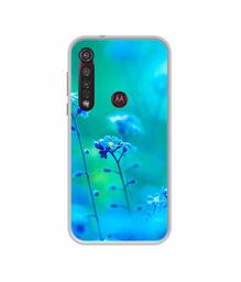 Amazon Brand - Solimo Designer Blue Flower UV Printed Soft Back Case Mobile Cover for Motorola Moto G8 Plus