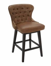 Amazon Brand – Stone & Beam Morgan Faux Leather Memory-Swivel Counter-Height Barstool, 38.2