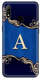 Amazon Brand - Solimo Designer Blue Pattern Alphabet-A 3D Printed Hard Back Case Mobile Cover for Realme 3 / Realme 3i