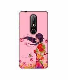 Amazon Brand - Solimo Designer Lady Vector Pattern 3D Printed Hard Back Case Mobile Cover for Nokia 6.1 Plus