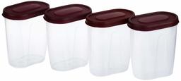 Amazon Brand - Solimo Set of 4 Grocery Jar (450 ml), Red