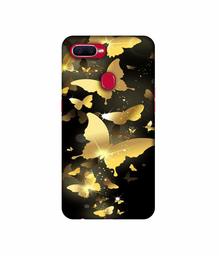 Amazon Brand - Solimo Designer Golden Butterfly Pattern 3D Printed Hard Back Case Mobile Cover for Oppo F9 Pro/Oppo F9