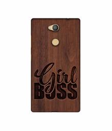 Amazon Brand - Solimo Designer Girl Boss On Wood 3D Printed Hard Back Case Mobile Cover for Sony Xperia L2