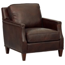 Amazon Brand – Stone & Beam Marin Leather Studded Chair, 33