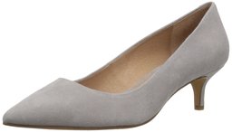 206 Collective Amazon Brand Women's Queen Anne Kitten Heel Dress Pump, Gray Suede, 9 B US