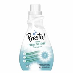 Presto! Liquid Fabric Softener, Free & Clear, 125 loads