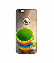 Amazon Brand - Solimo Designer Multicolor Cup 3D Printed Hard Back Case Mobile Cover for Apple iPhone 6 / 6S (Logo Cut)