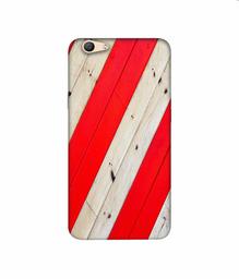 Amazon Brand - Solimo Designer Red and Cream Color Wood 3D Printed Hard Back Case Mobile Cover for Oppo F1s