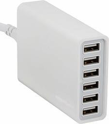 AmazonBasics USB-Ladegerät mit 6 USB-Ports, 60 W, Weiß