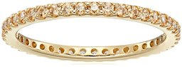 Yellow Gold-Plated Sterling Silver Swarovski Zirconia Yellow Round Cut All-Around Band Ring, Size 6