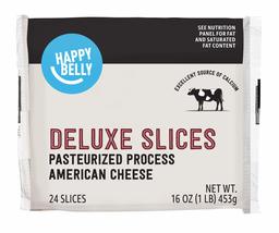 Amazon Brand - Happy Belly Deluxe American Cheese, 24 Slices, 16 Ounce