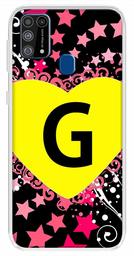 Amazon Brand - Solimo Designer Multicolor Heart Pattern Alphabet-G Printed Soft Back Case Mobile Cover for Samsung Galaxy M31