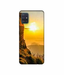 Amazon Brand - Solimo Designer Mountan Side Sun View 3D Printed Hard Back Case Mobile Cover for Samsung Galaxy A51