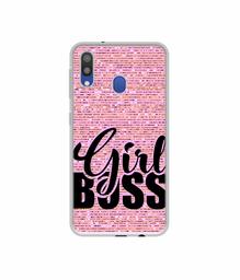 Amazon Brand - Solimo Designer Girl Boss On Pink Sparkle UV Printed Soft Back Case Mobile Cover for Samsung Galaxy M20