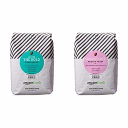 AmazonFresh Ground Coffee 32oz bundle - Go For The Bold Dark Roast and Donut Cafe Medium Roast