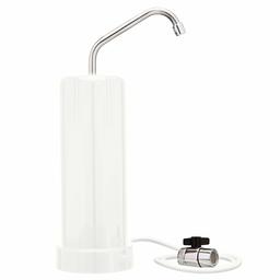 AmazonBasics Countertop Filtration System | 30,000 Gallons, Chlorine, Taste and Odor Reduction, White Finish