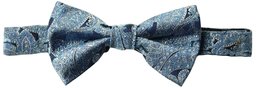 BUTTONED DOWN Men's Classic Silk Pre-Tied Bow Tie, turquoise paisley, One Size