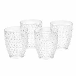 AmazonBasics Tritan Hobnail Texture Double Old Fashioned Glasses - 12.5-Ounce, Set of 4