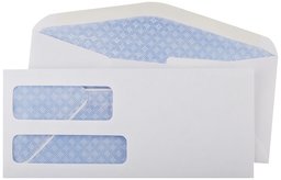 AmazonBasics #9 Double Window Security Tinted Envelopes, White, 500 ct